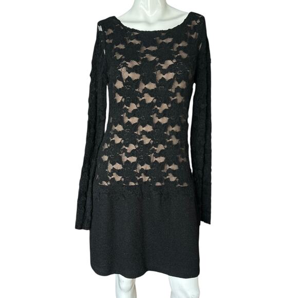 Bailey 44 Dresses & Skirts - Bailey 44 Black Lace Long Sleeve Dress Size Large